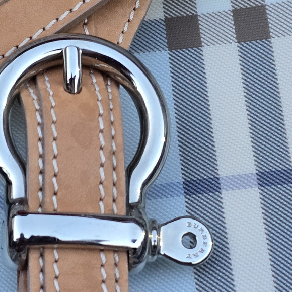 House Check Shoulder Bag Blue Burberry Purse - Picture 4 of 13